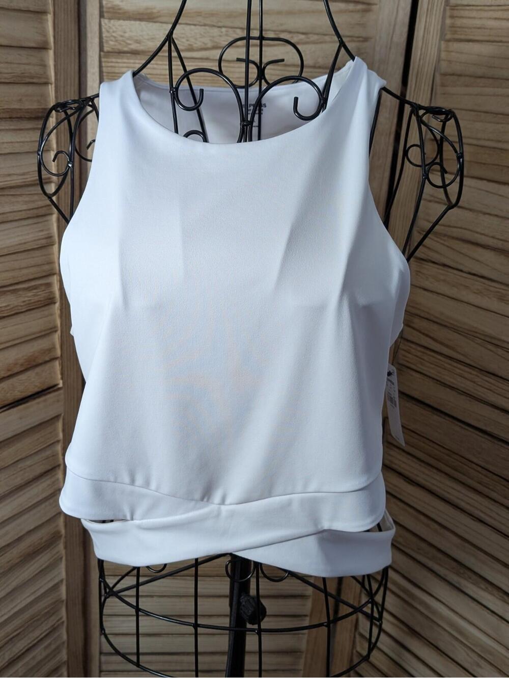 EXPRESS body contour compression Sleeveless‎ Strappy Tank top Sz L White NWT $58
